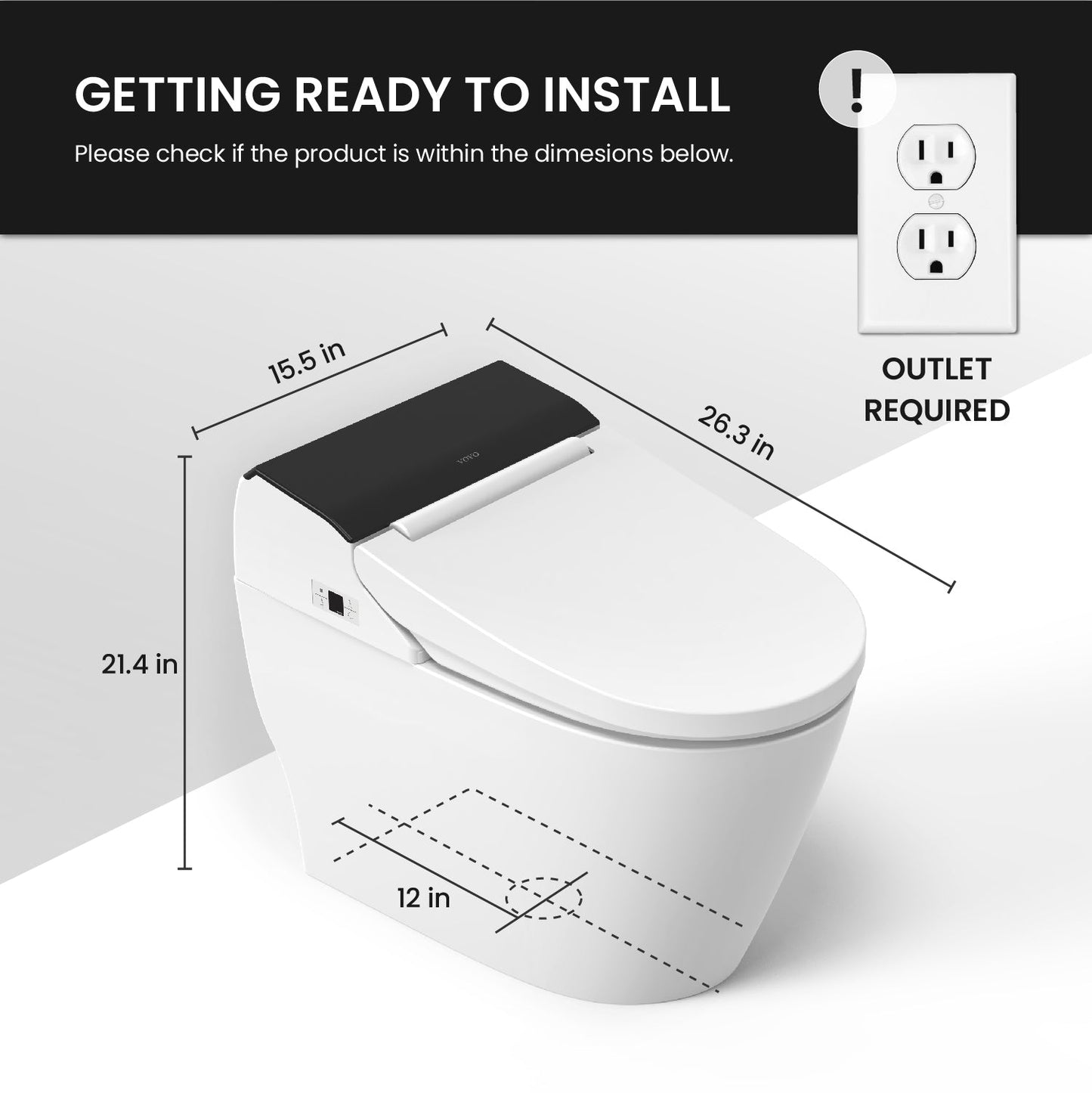 Smart Bidet Toilet with Auto Flushing TCB-8100B - White