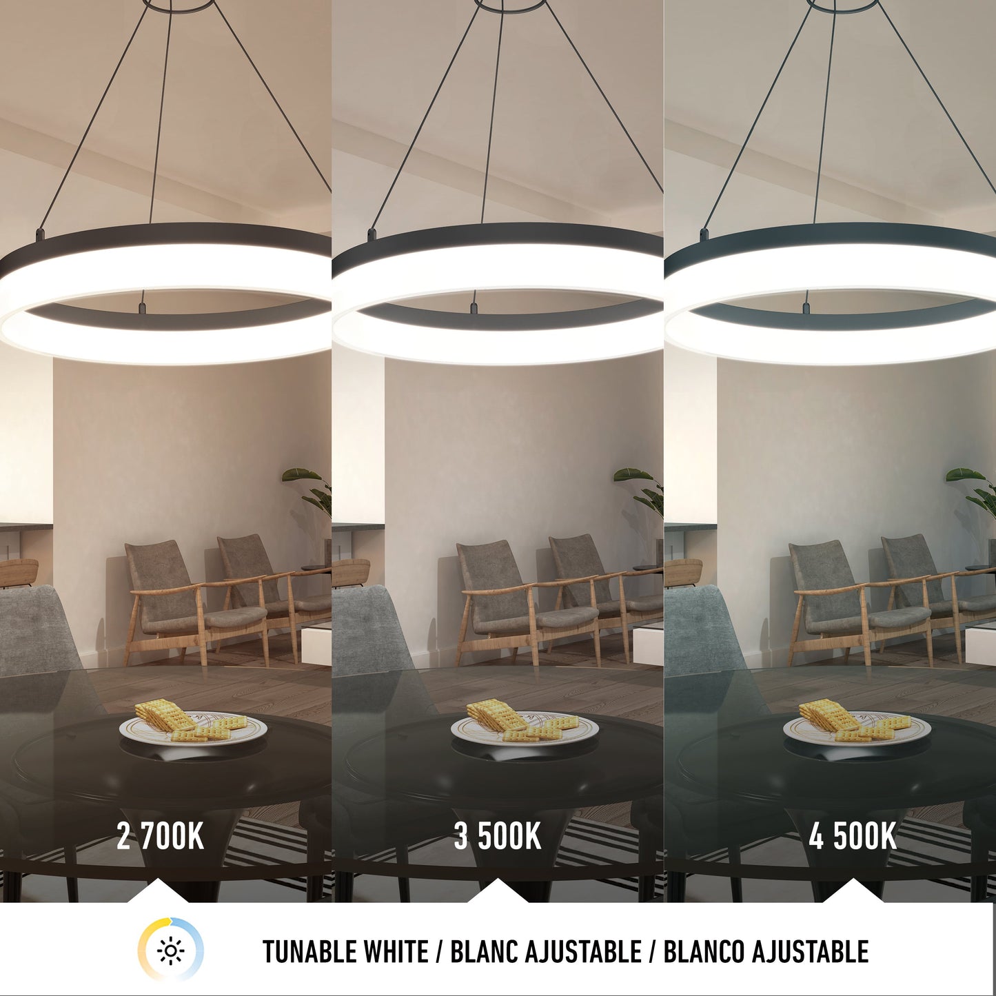 Optical LED pendant light 3 CCT