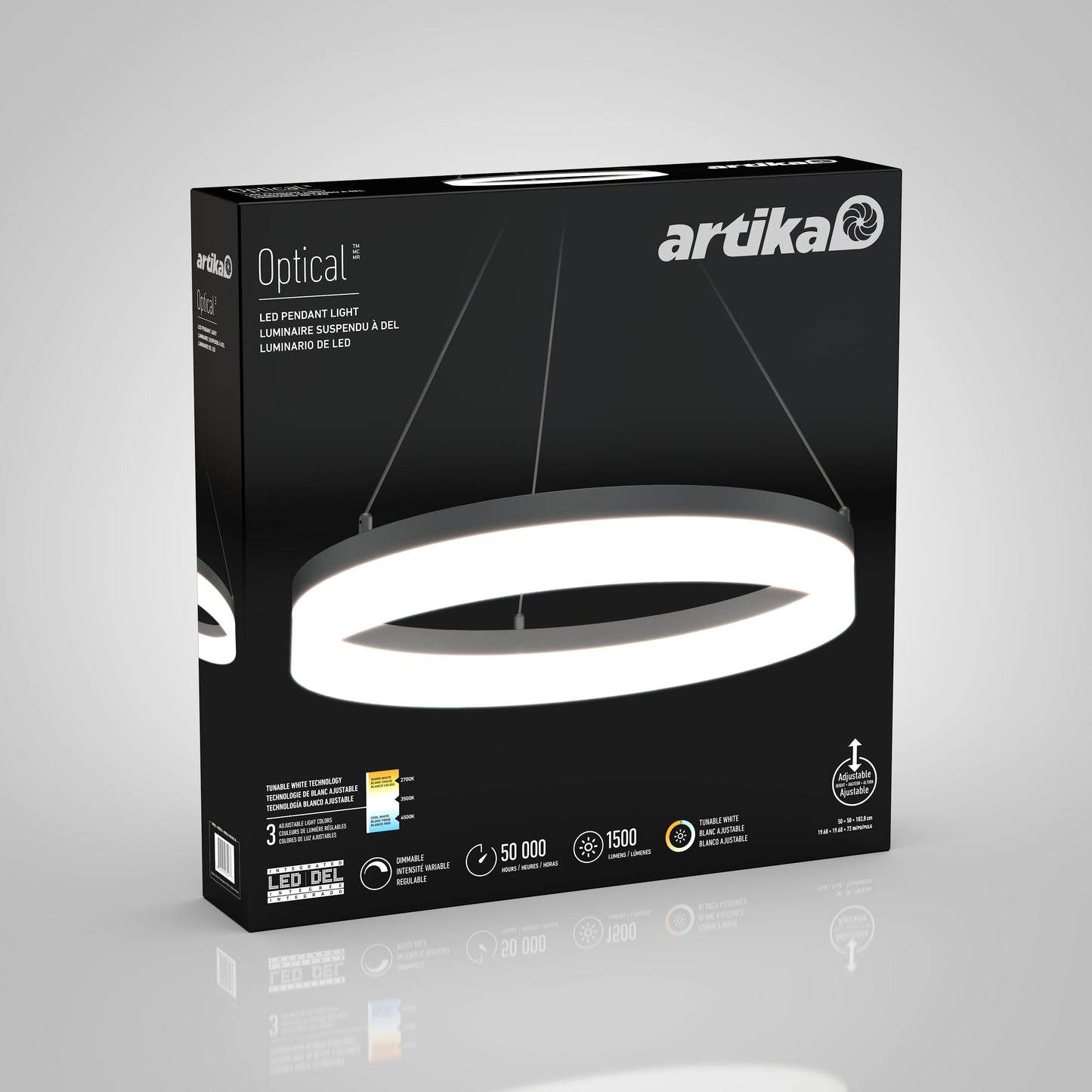 Optical LED pendant light 3 CCT