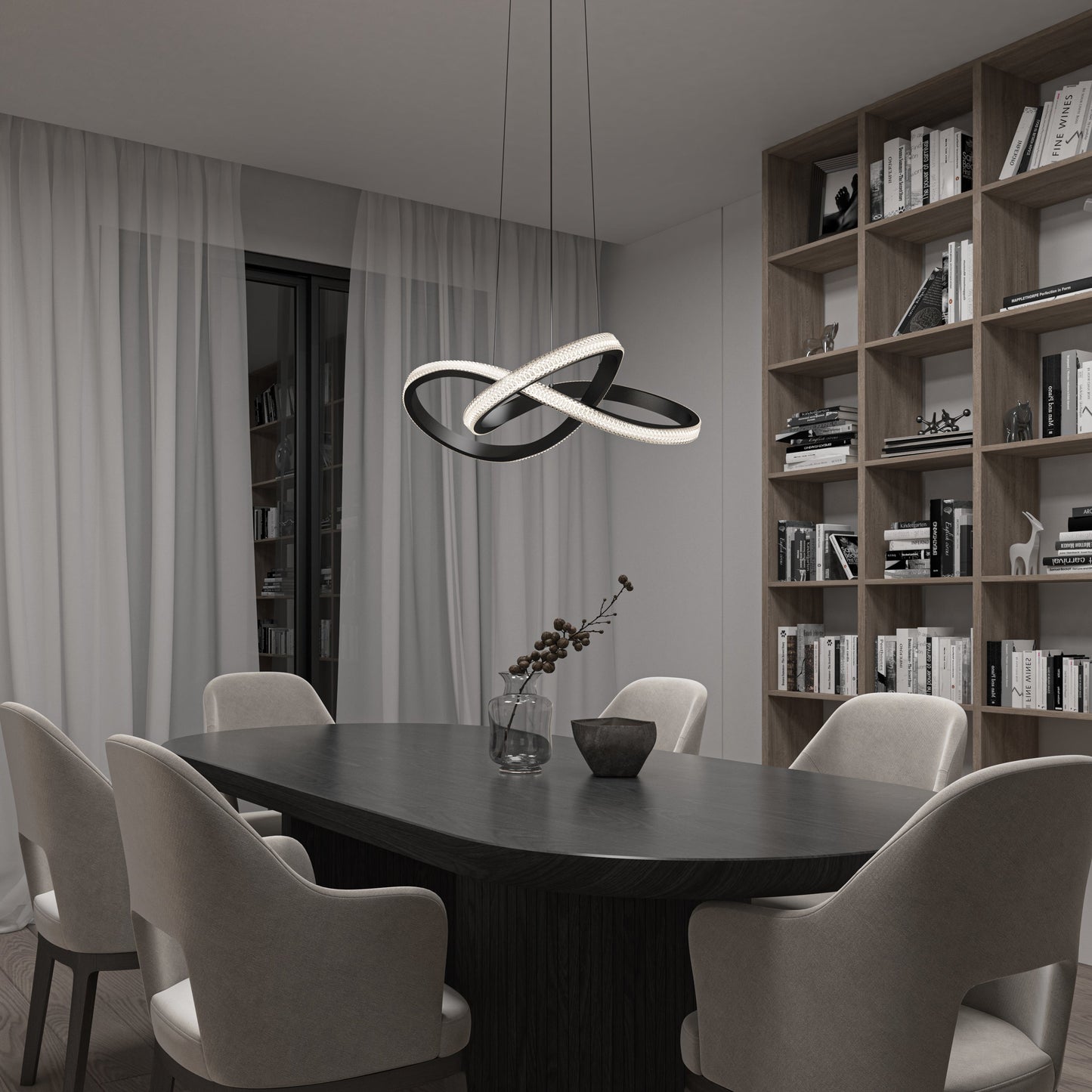 Morgan LED contemporary pendant light 5 CCT