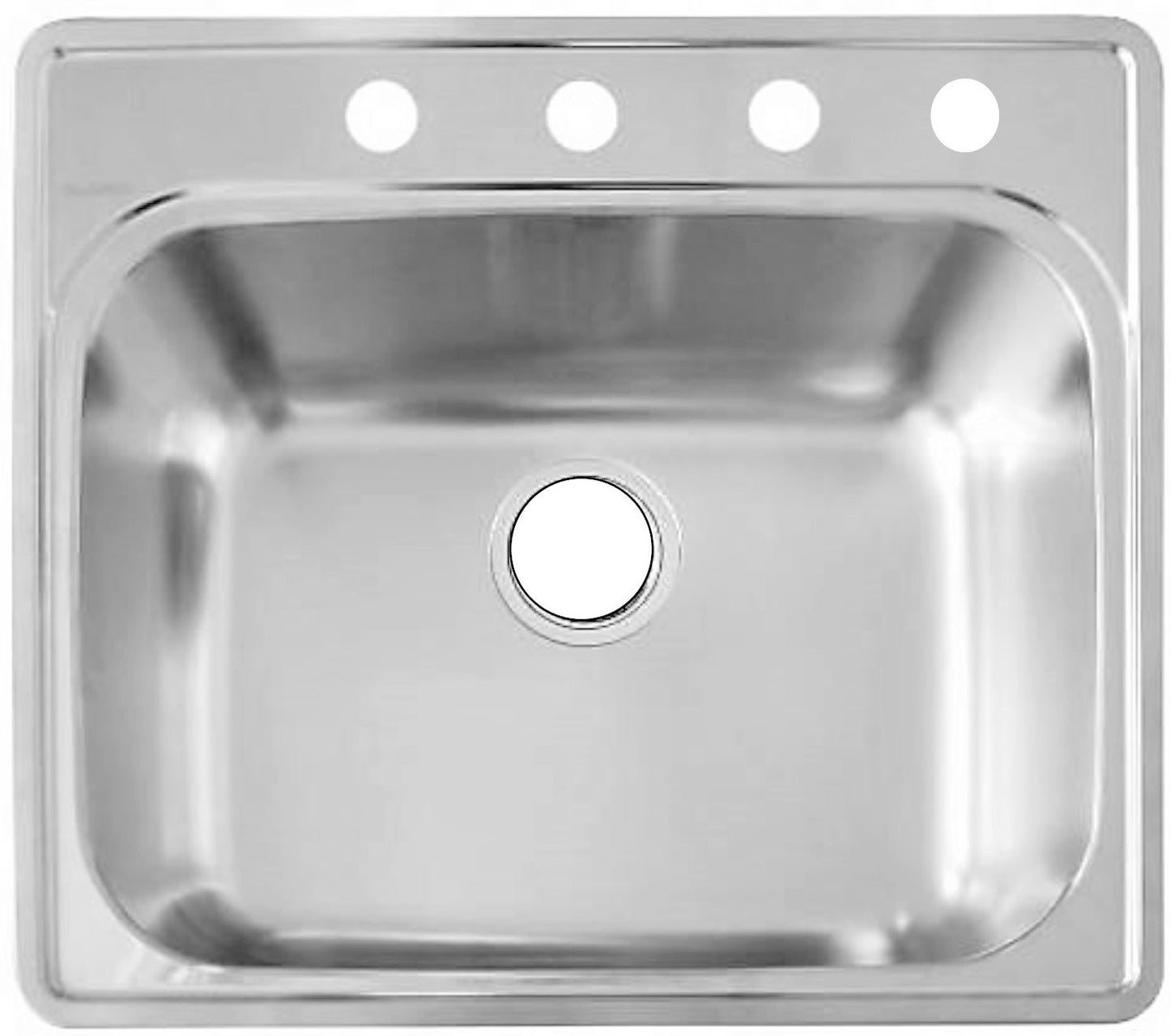 AS110 25″ x 22″ x 8″ 20G Single Bowl Topmount Builder Stainless Steel Kitchen Sink
