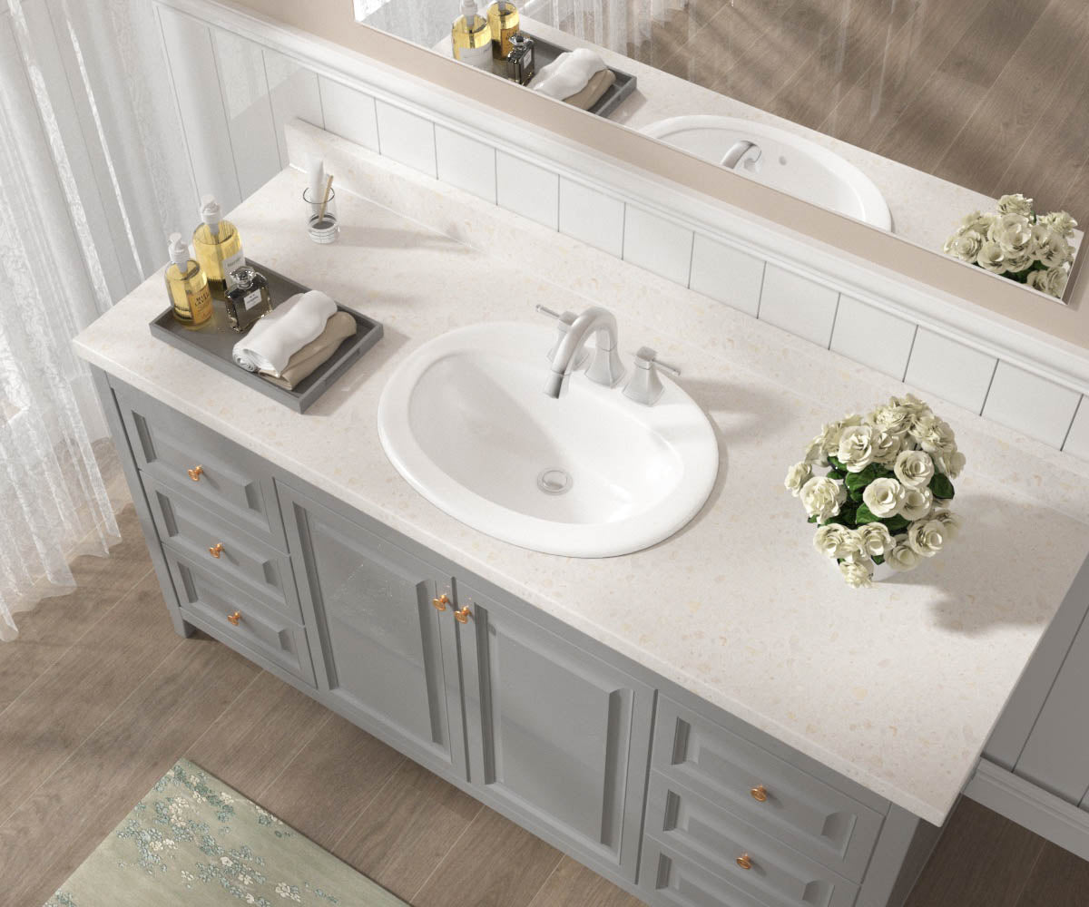 AS2104 20″ x 17″ x 7″ Topmount Lavatory Porcelain Sink (4″ Centerset)