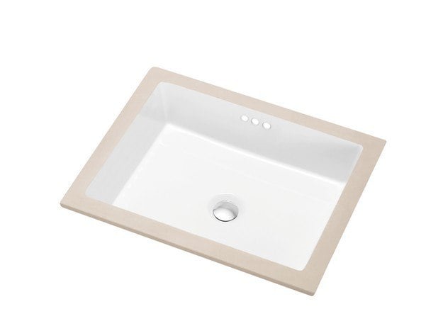 Under Counter 20-1/8 x 15-3/4 Inch Rectangle Ceramic Basin with 3 Overflow