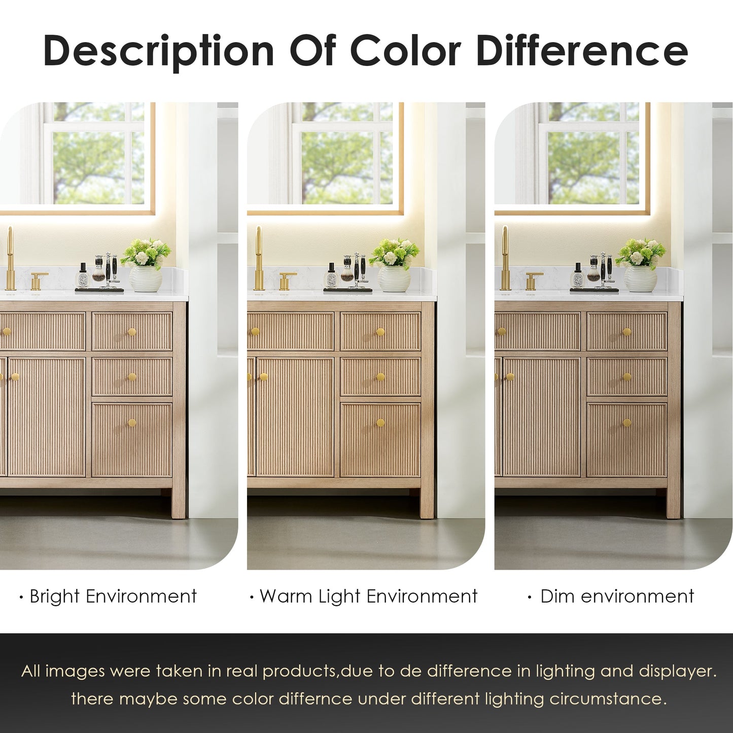 Cerrito 42" Single Bathroom Vanity with Grain White Engineered Stone Countertop