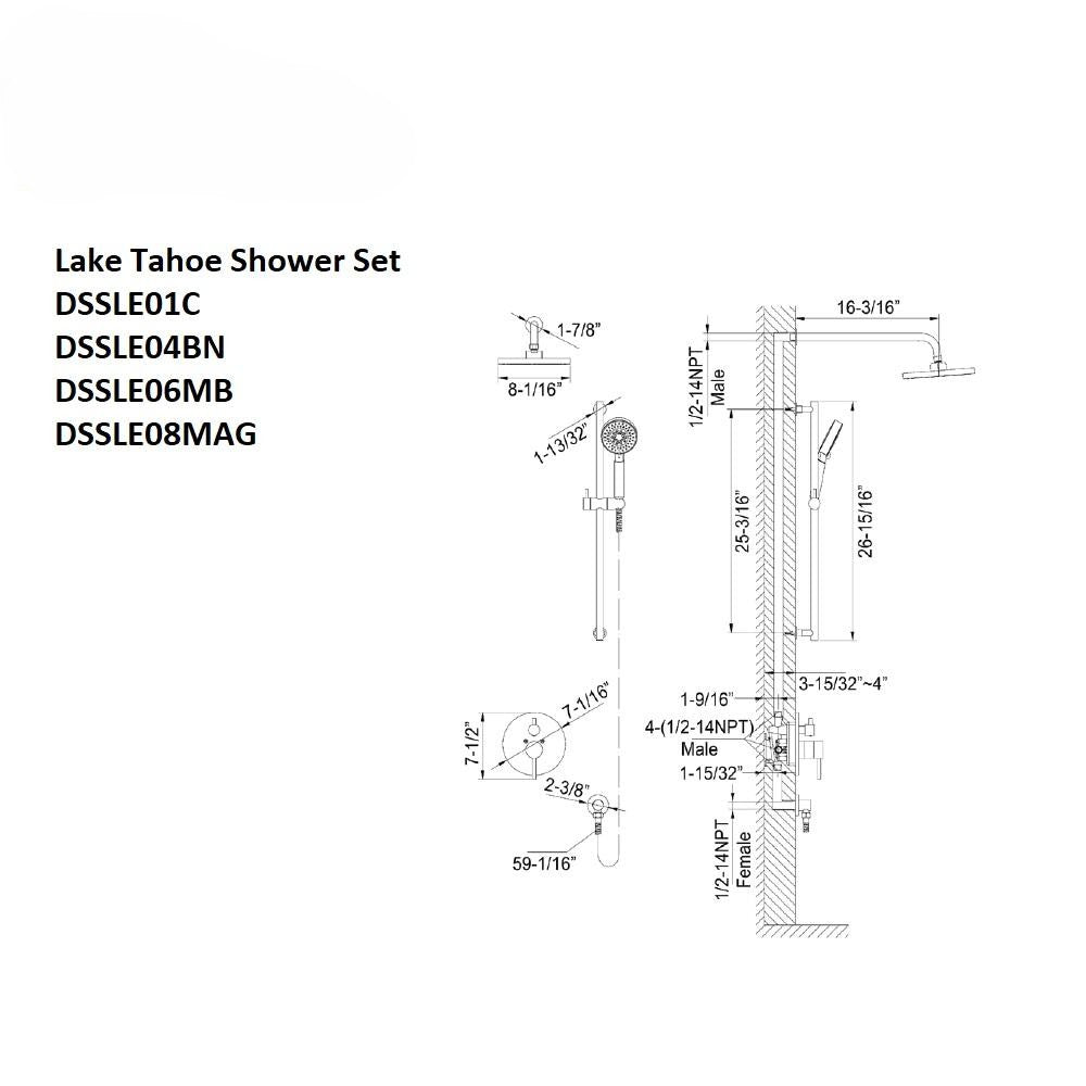 Lake Tahoe 2-way Shower Set Matte Black