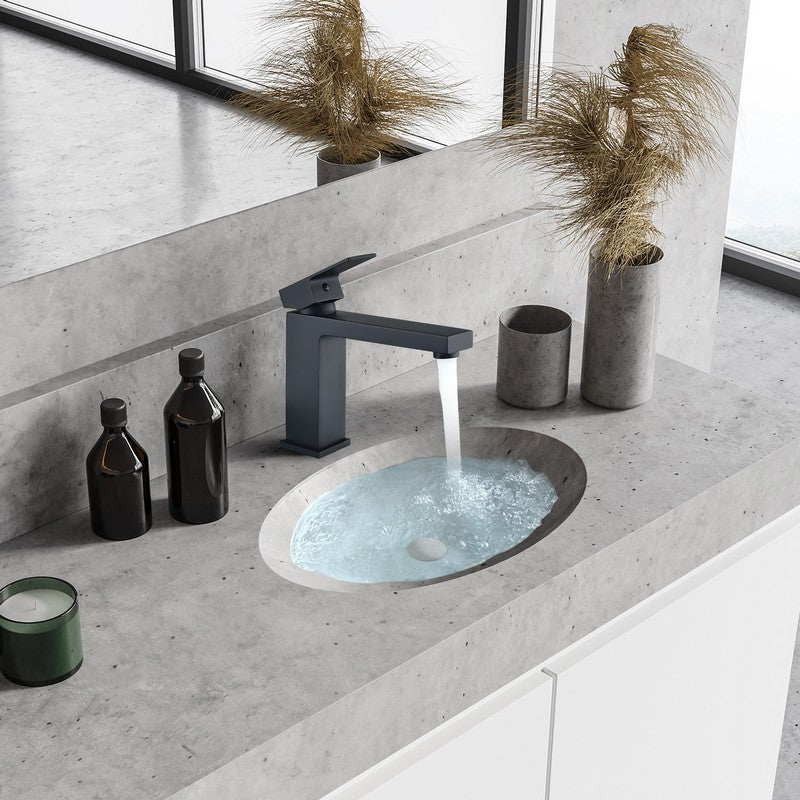 Aalst 6 3/8 Inch Single Hole Bathroom Faucet - Matte Black