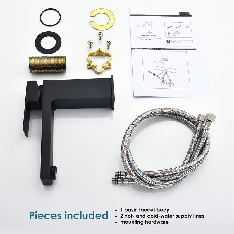 Aalst 6 3/8 Inch Single Hole Bathroom Faucet - Matte Black