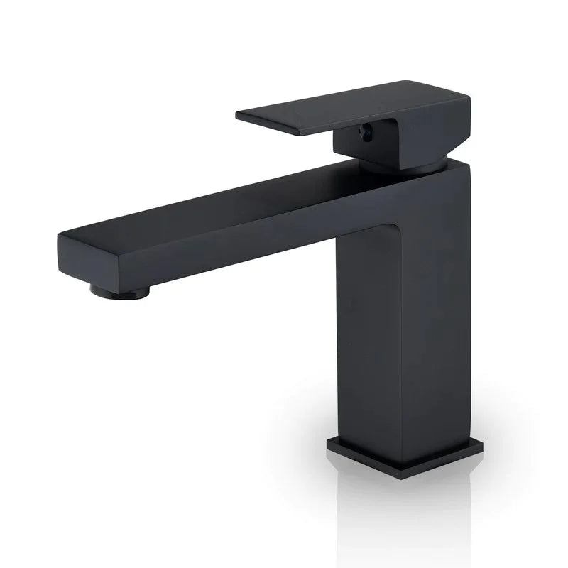 Aalst 6 3/8 Inch Single Hole Bathroom Faucet - Matte Black