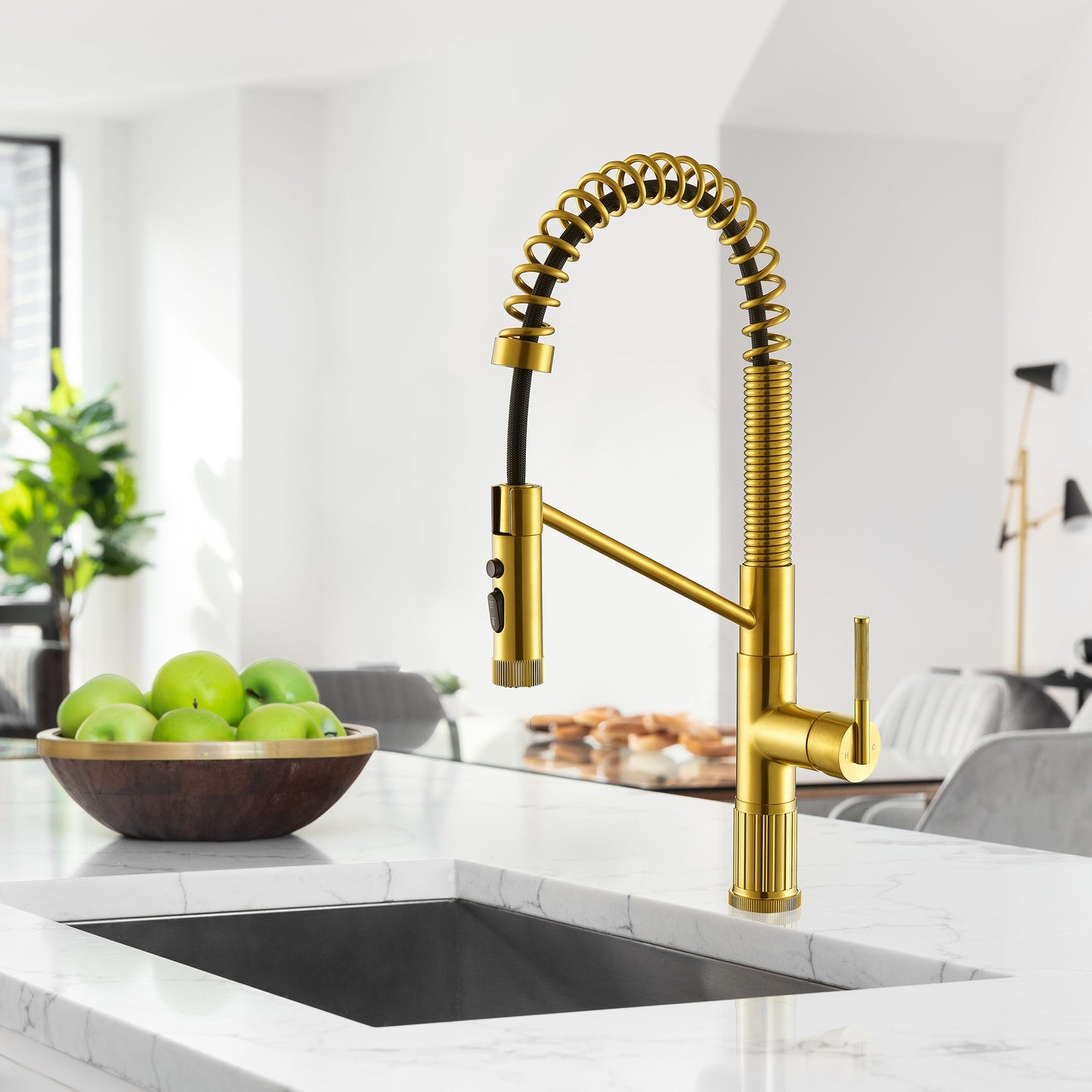 Nette Single-Handle Kitchen Faucet with Pull Down Sprayer