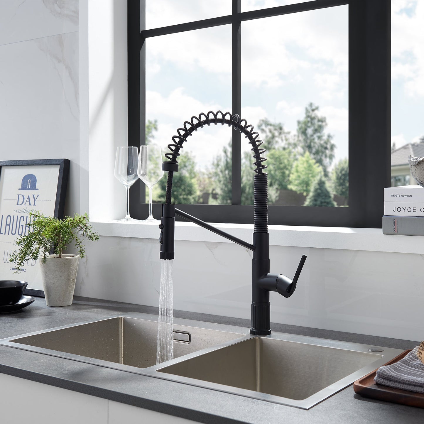 Nette Single-Handle Kitchen Faucet with Pull Down Sprayer