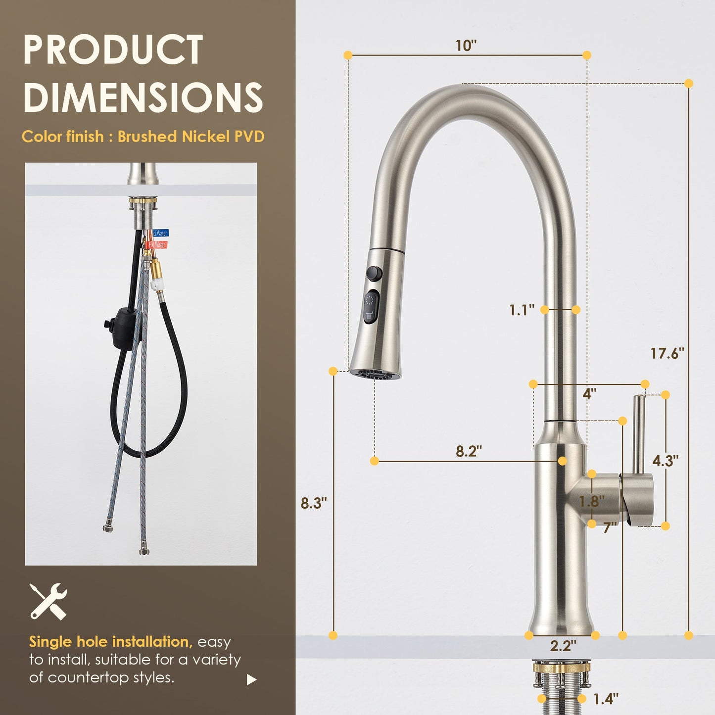 Oribe Single-Handle Kitchen Faucet with Pull Down Sprayer