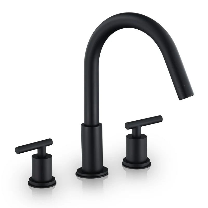 Balen 10 3/8 Inch Widespread Two Handle High-Arc Bathroom Faucet, Brushed Gold
