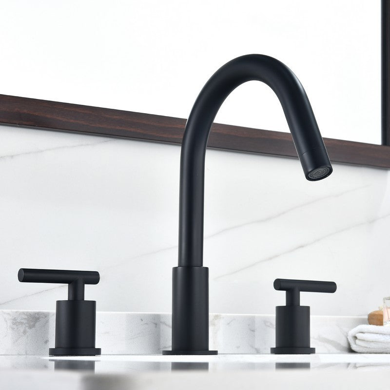 Balen 10 3/8 Inch Widespread Two Handle High-Arc Bathroom Faucet, Brushed Gold