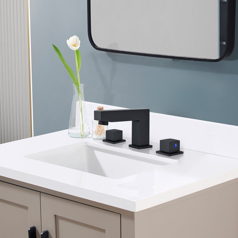 Linter 3 7/8 Inch Widespread Two Handle Bathroom Faucet - Matte Black