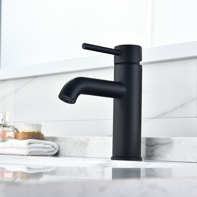 Tubize 7 5/8 Inch Single Handle Bathroom Faucet, Matte Black