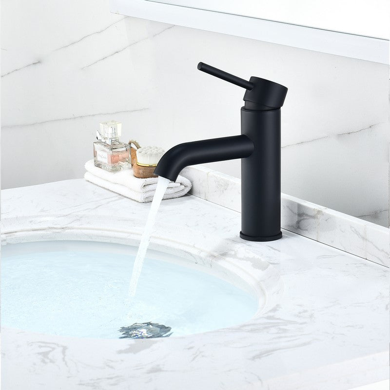 Tubize 7 5/8 Inch Single Handle Bathroom Faucet, Matte Black