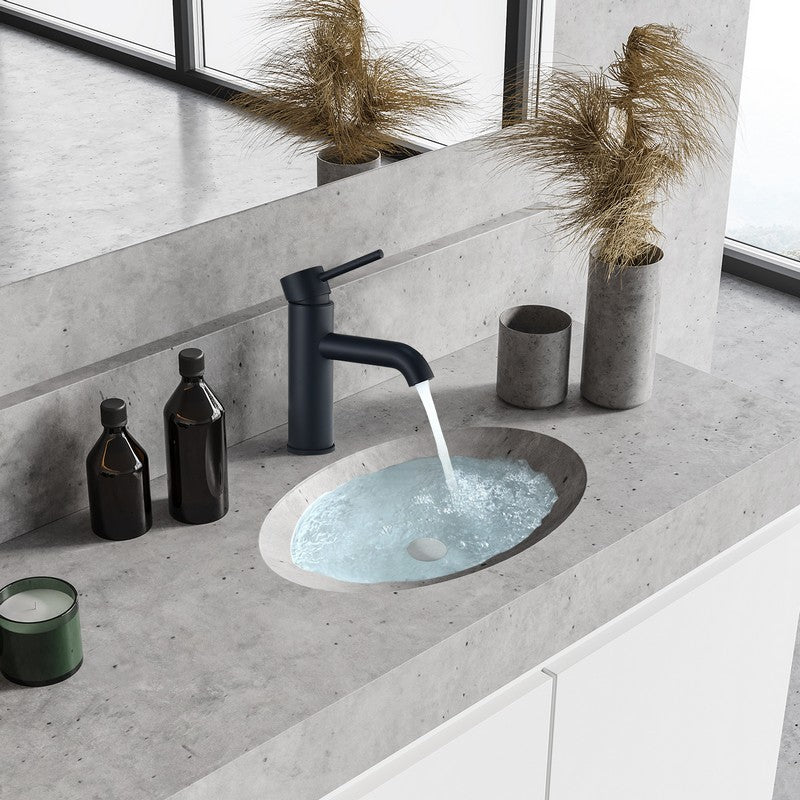 Tubize 7 5/8 Inch Single Handle Bathroom Faucet, Matte Black