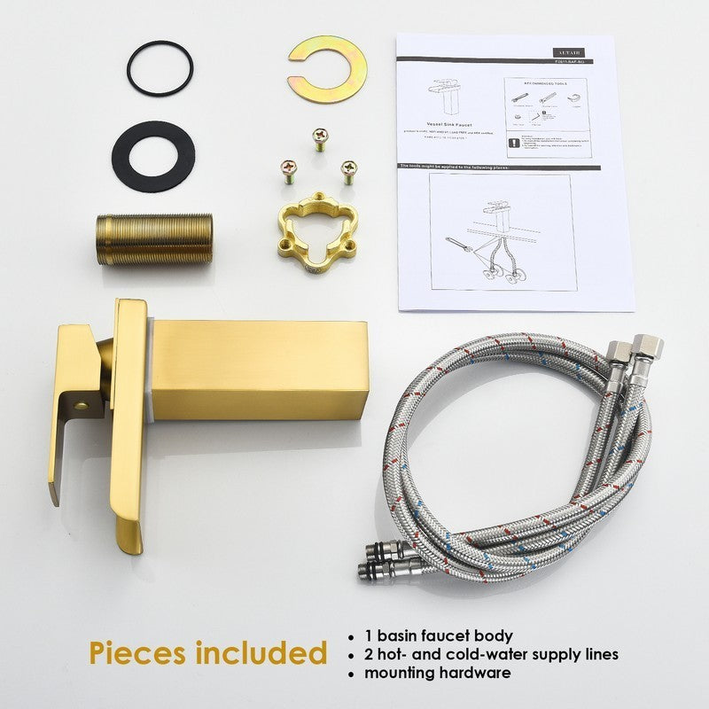 Sassor 7 Inch Single Hole Waterfall Bathroom Faucet - Brushed Gold
