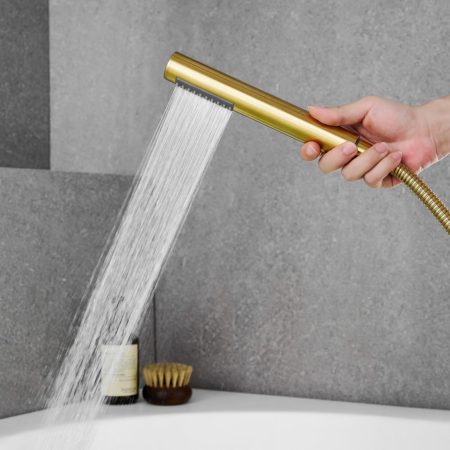 Sorlia Cross Handles Deck-Mount Roman Tub Faucet with Handshower