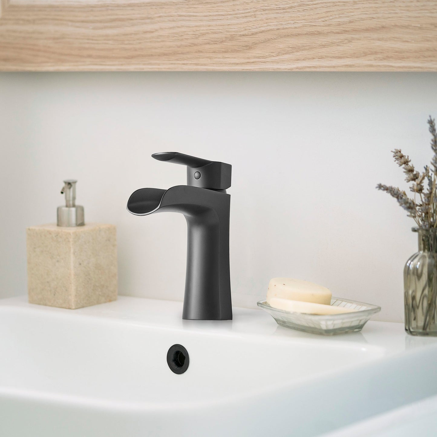 Tatcha Single Hole Single-Handle Waterfall Bathroom Faucet
