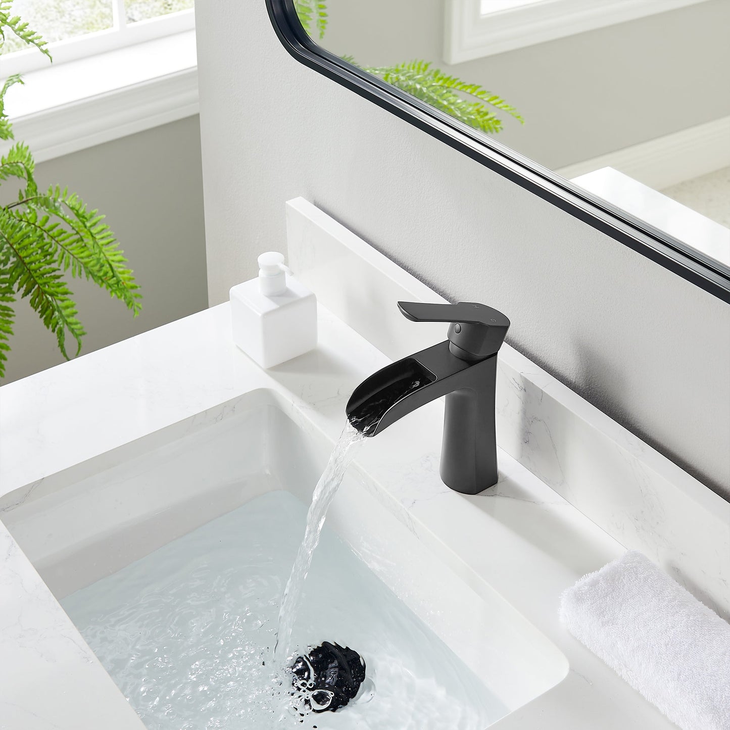 Tatcha Single Hole Single-Handle Waterfall Bathroom Faucet