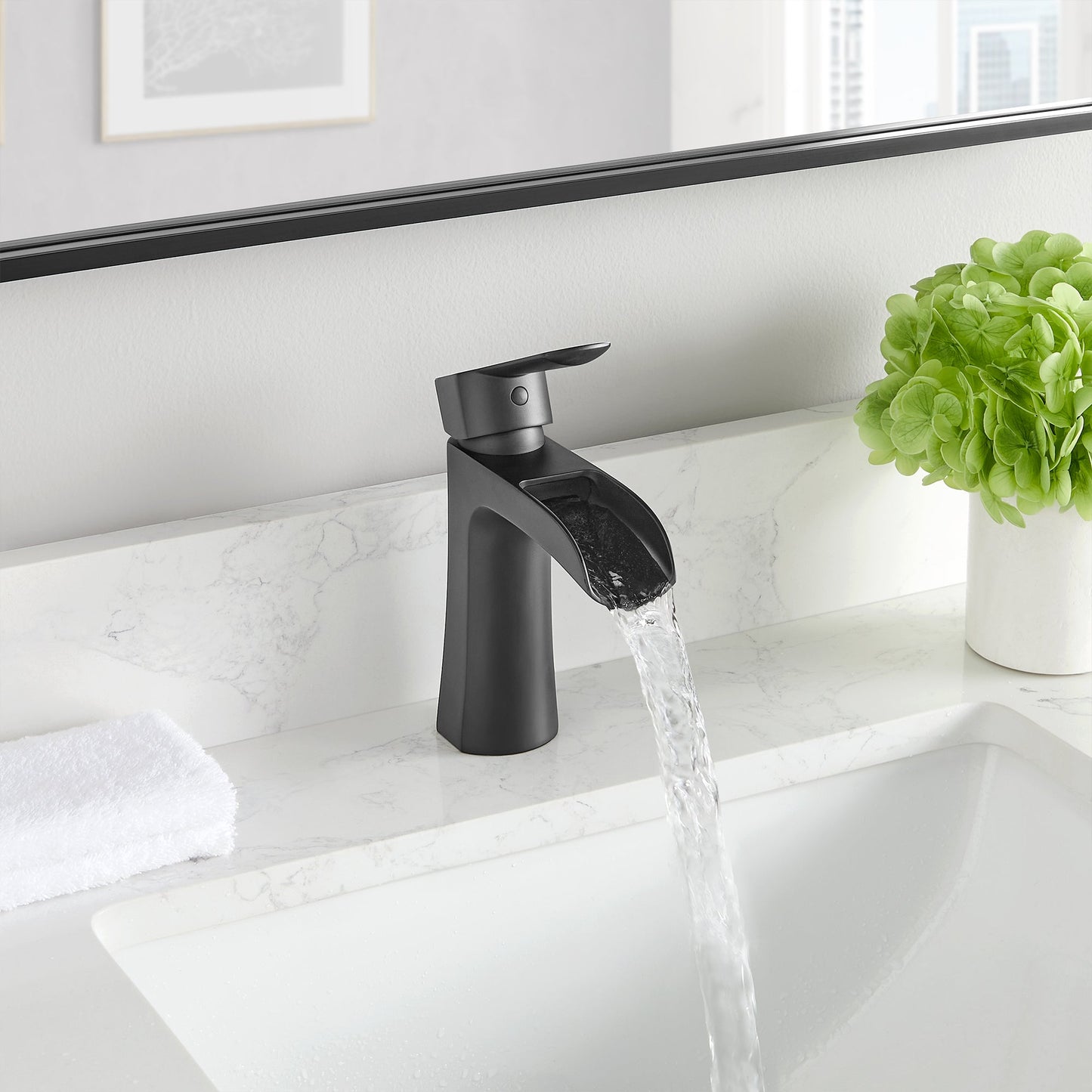 Tatcha Single Hole Single-Handle Waterfall Bathroom Faucet