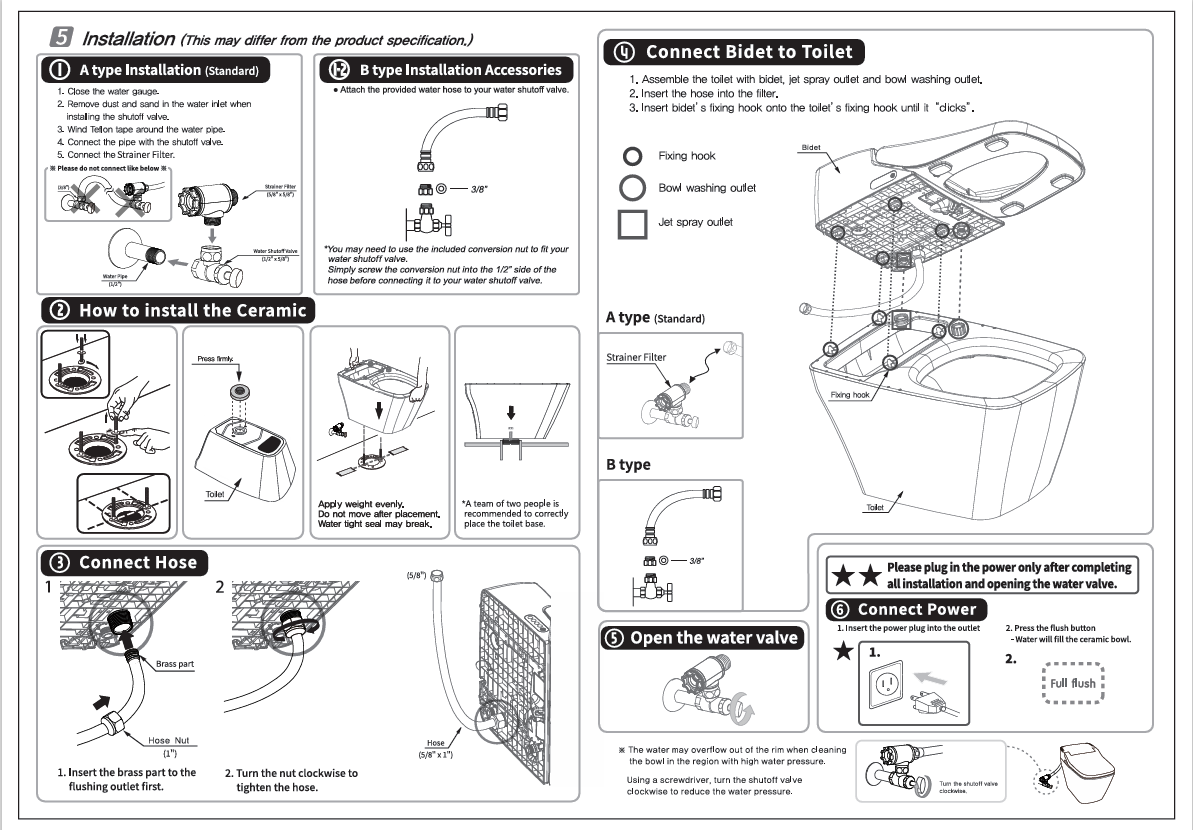 Smart Bidet Toilet with Auto Flushing TCB-8100B - White
