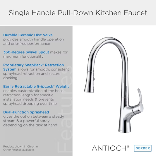 Single Handle Pull-Down Kitchen Faucet