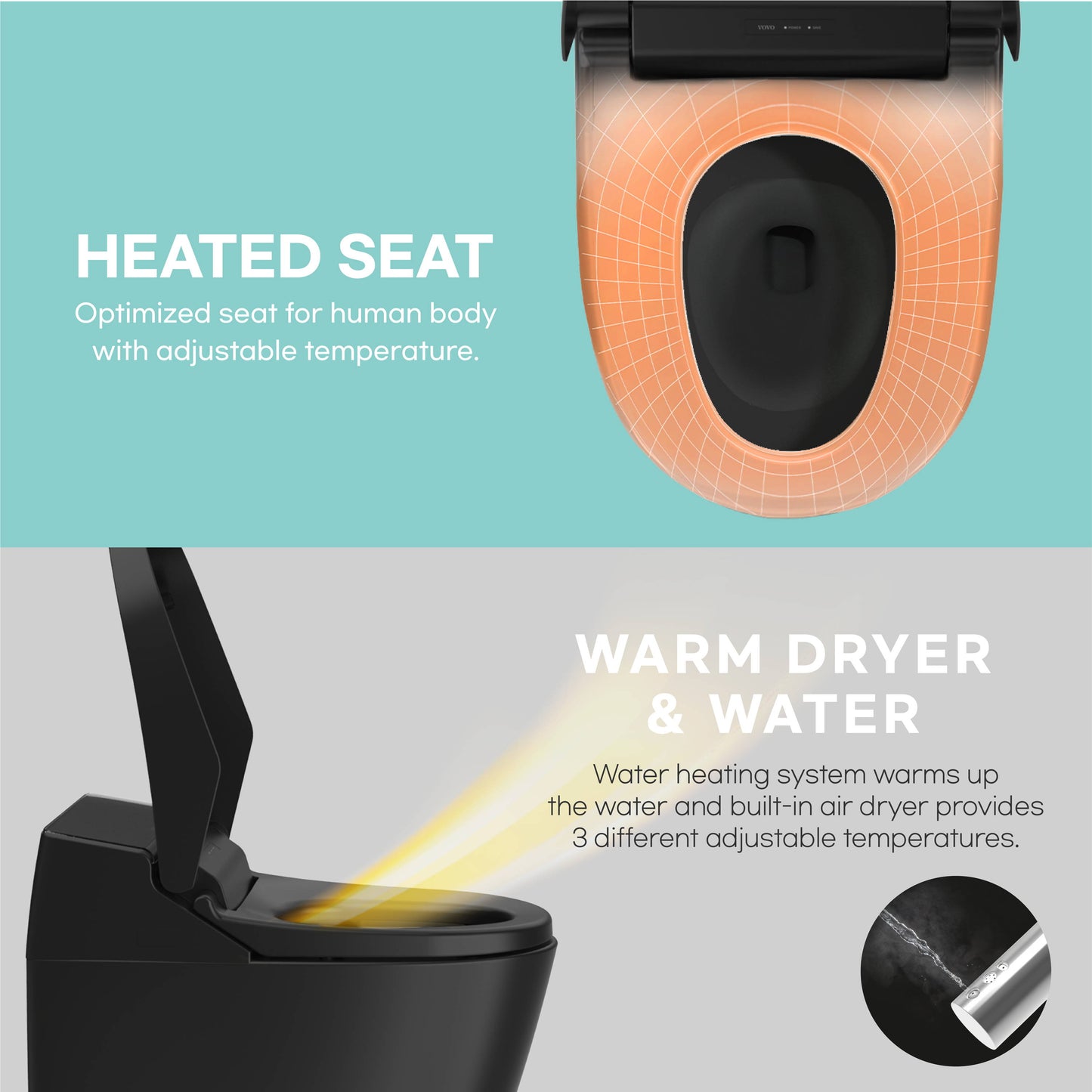 Smart Bidet Toilet with Auto Flushing TCB-8200SA - Black