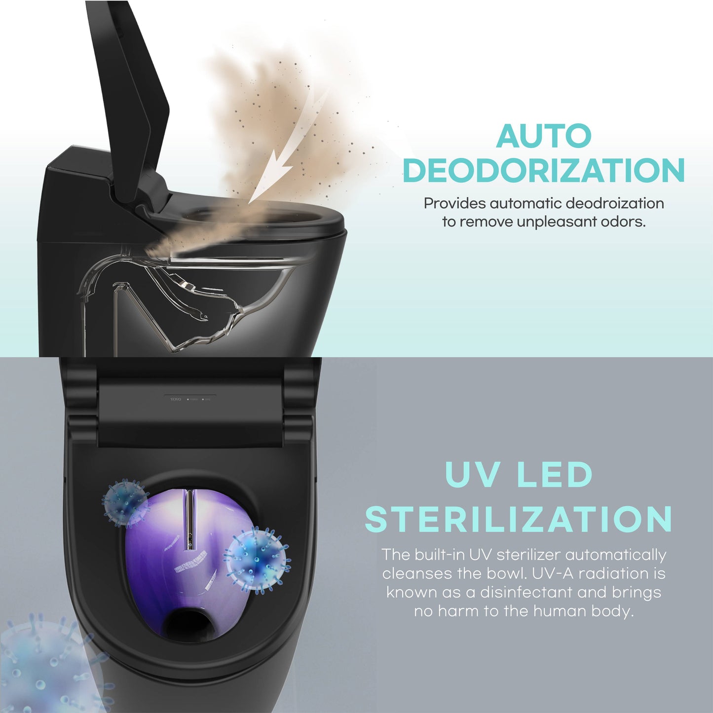 Smart Bidet Toilet with Auto Flushing TCB-8200SA - Black