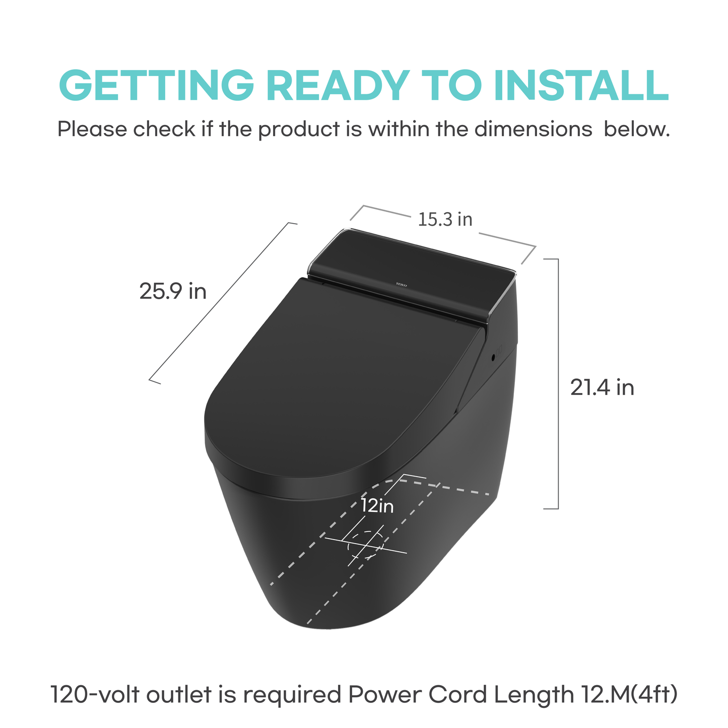 Smart Bidet Toilet with Auto Flushing TCB-8200SA - Black