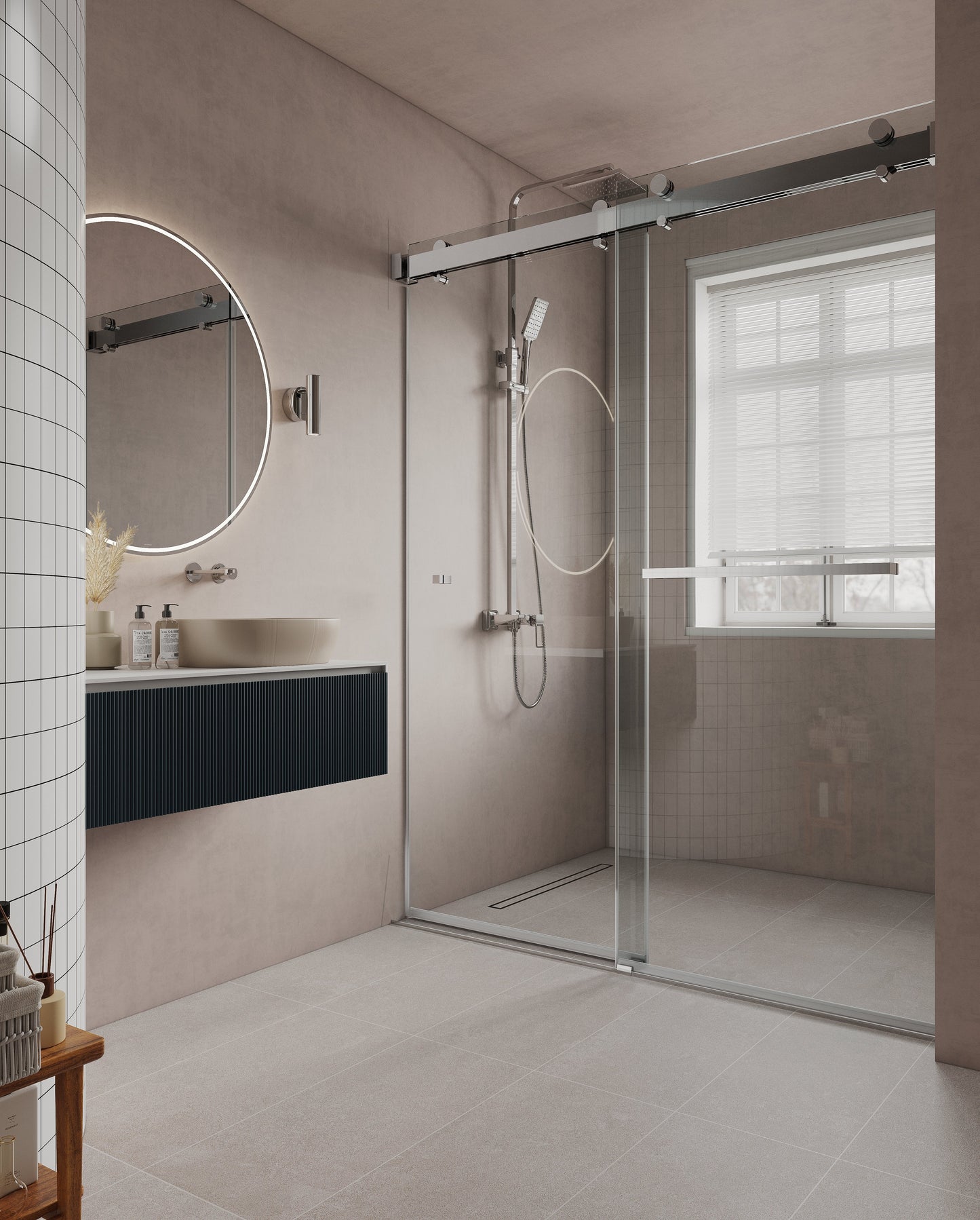 Shower Door VS Series Soft Closing Frameless Bypass Silding