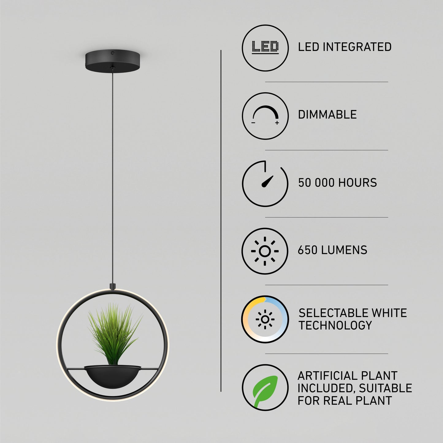 Colin LED modern planter pendant light 5 CCT