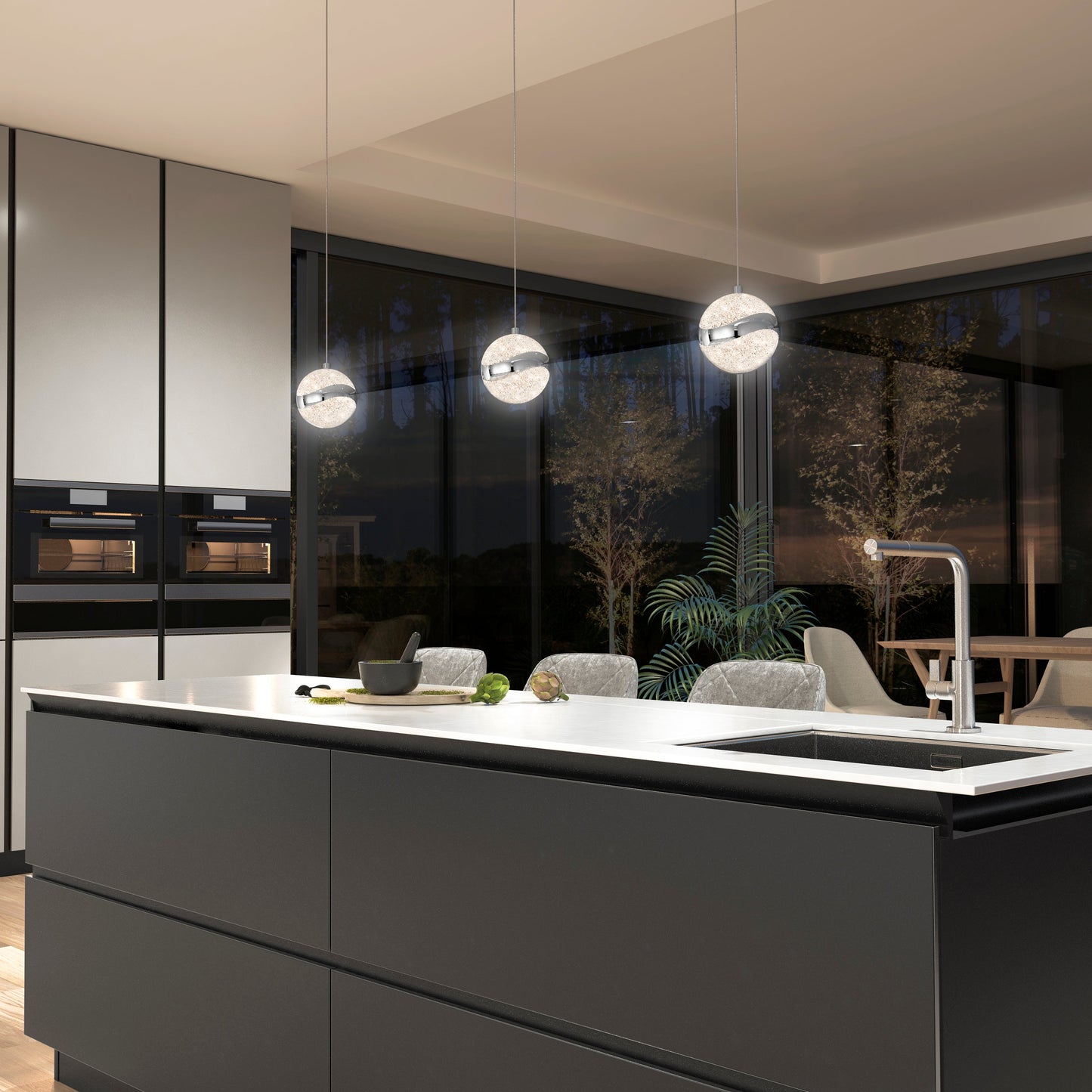 Wavey LED pendant light