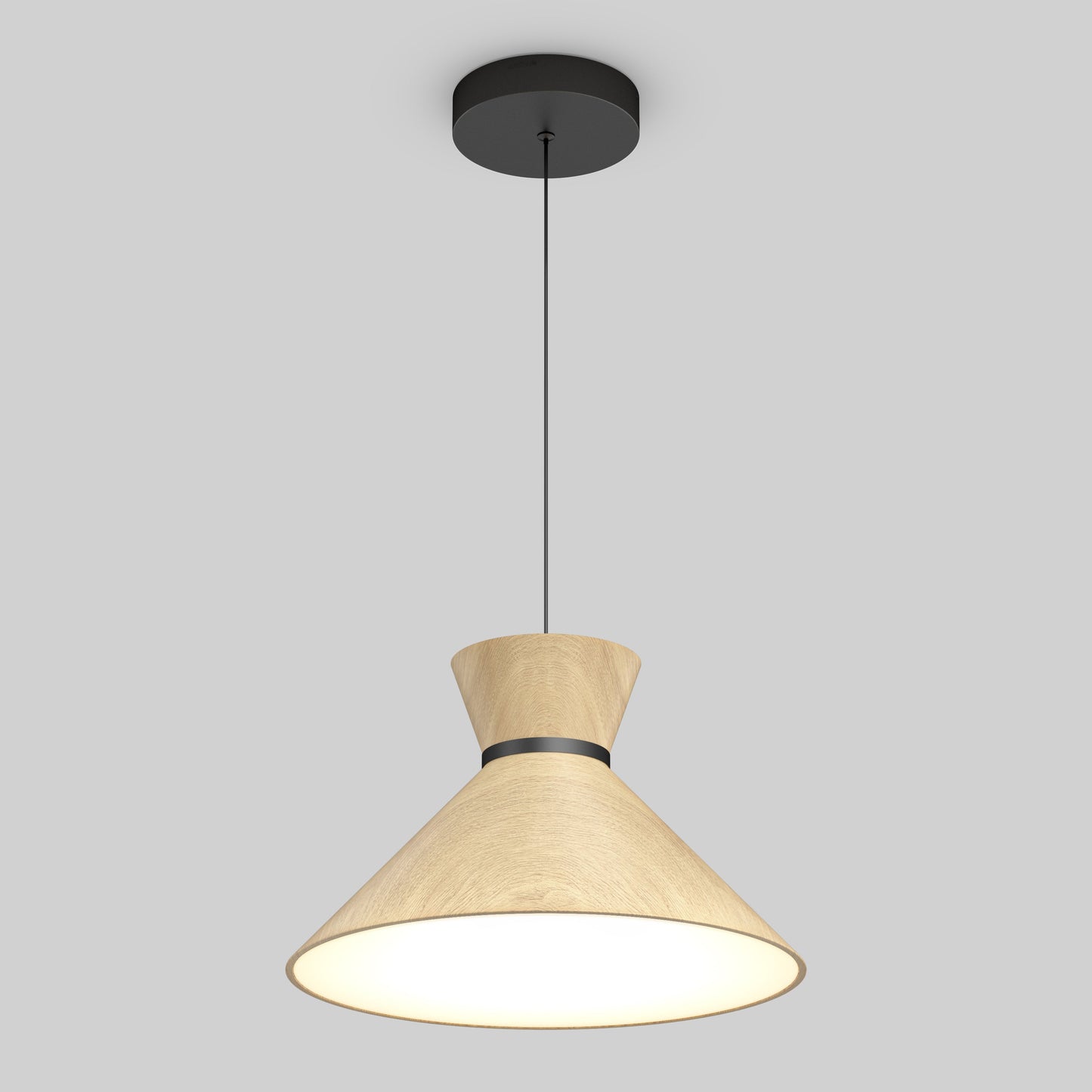 Inoa LED pendant light 5 CCT black and wood