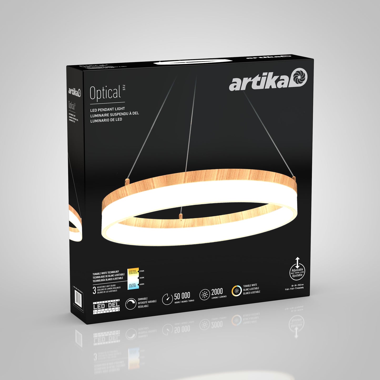 Optical LED pendant light 3 CCT