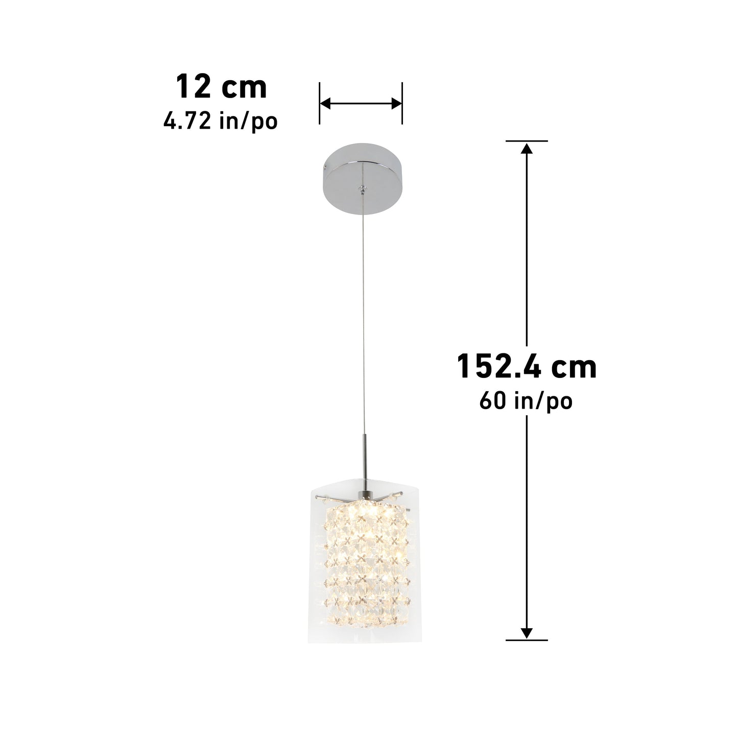 Crystal Cube 1-light LED pendant light