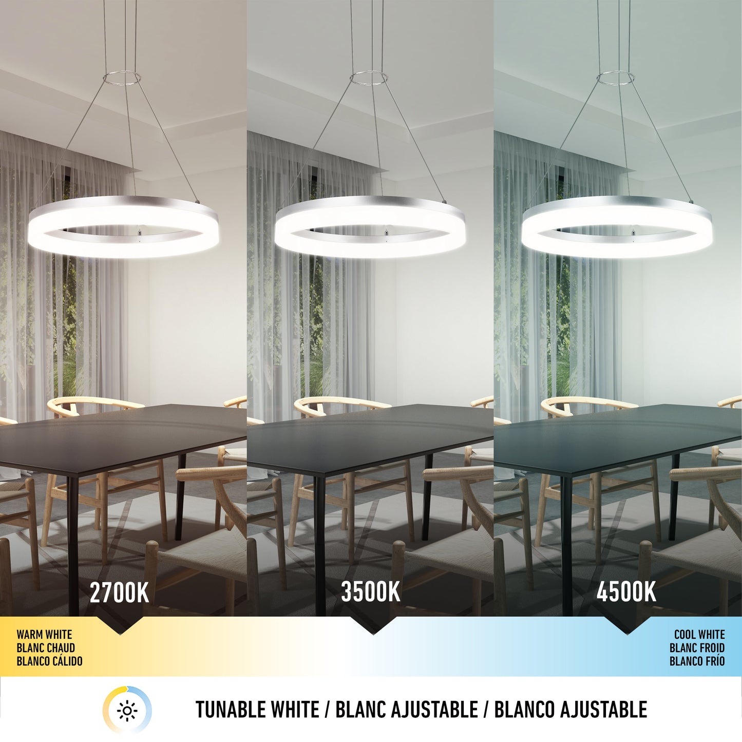 Optical LED pendant light 3 CCT