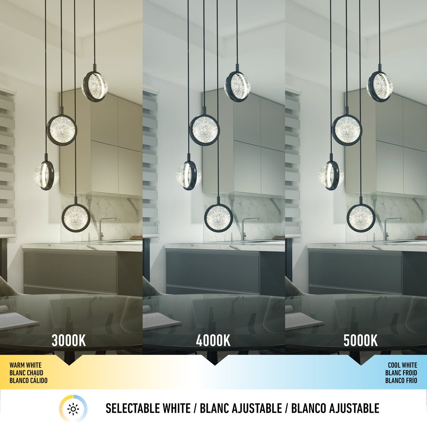 Avalon 4-light LED pendant