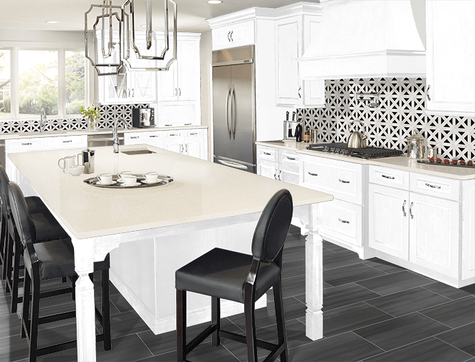 Aruca White Quartz Countertop (p/sqft)