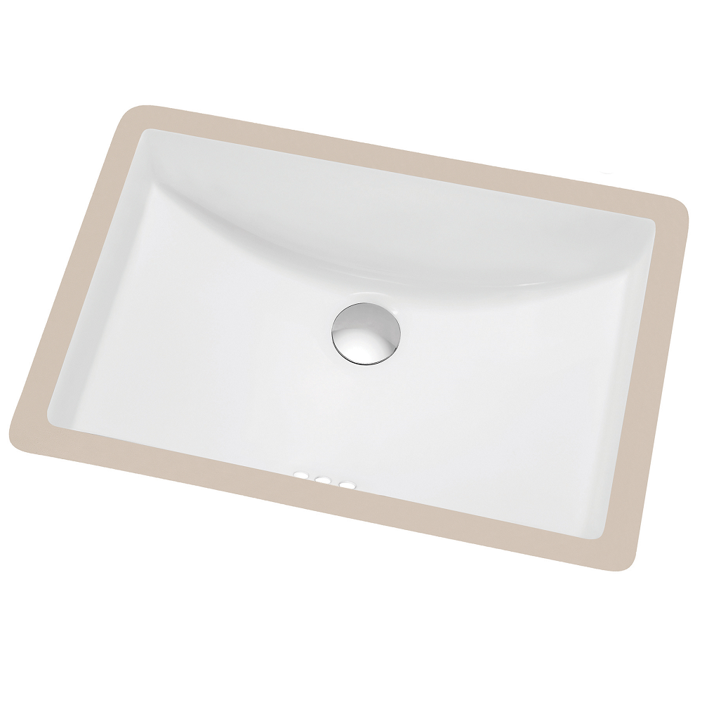 Under Counter Rectangle Ceramic Basin with Overflow