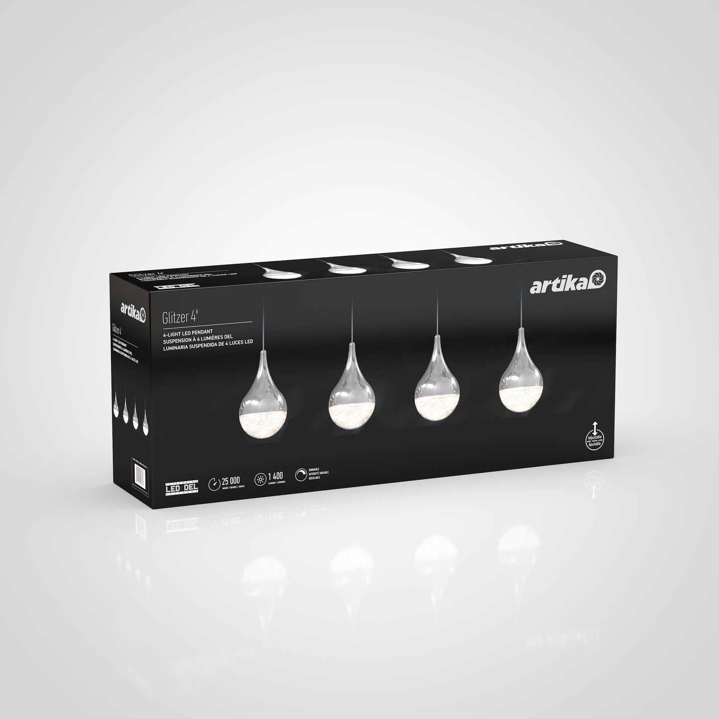 Glitzer 4-light LED pendant