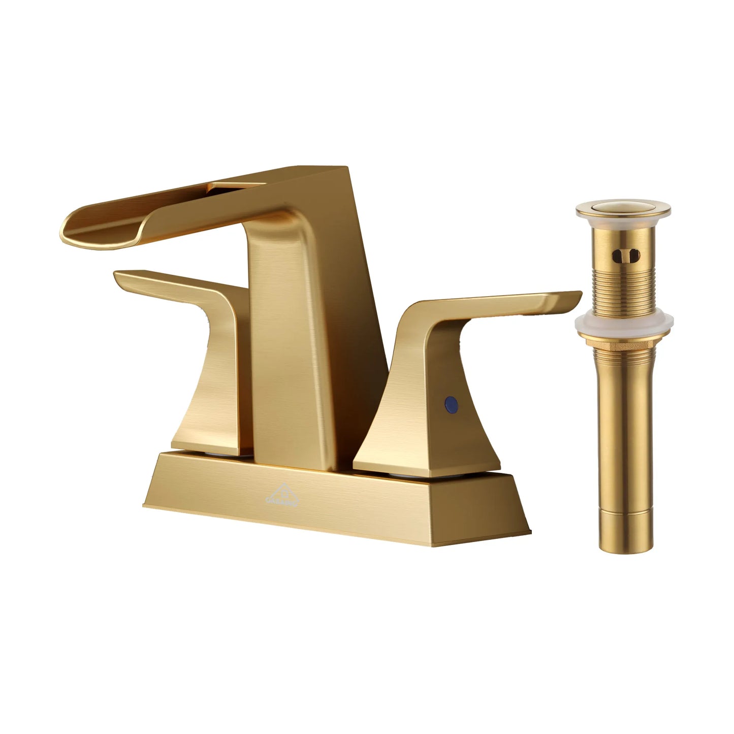 2 Handle Waterfall Brass Bathroom Sink Faucet 4 Inch Center Set