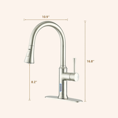 Smart Voice-Controlled Kitchen Faucet with Pull Down Sprayer and Touchless Technology