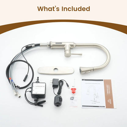 Smart Voice-Controlled Kitchen Faucet with Pull Down Sprayer and Touchless Technology