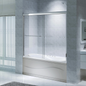 Semi-frameless Bypass Sliding Bathtub Doors
