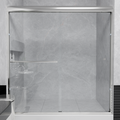 Semi-frameless Bypass Sliding Shower Doors