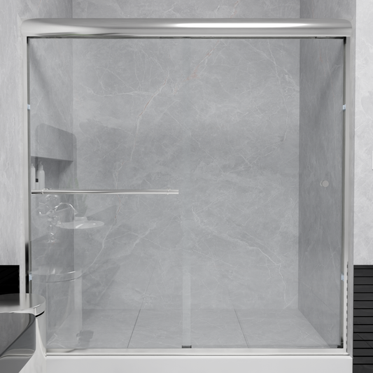 Semi-frameless Bypass Sliding Shower Doors