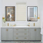 W36 x H60" Square LED Black Wall Mirror for Bathroom for over sink,Silver B15090