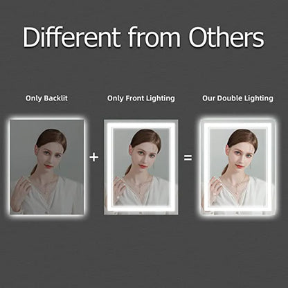 W24 x H36" Square LED mirror for bathroom wall mounted,3 Colors,Silver L001AC6090